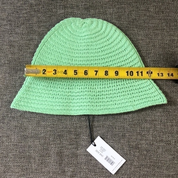 WE Wore What Crochet Solid ZLB Mint Green Bucket Hat Bohemian 100% Cotton - Picture 13 of 13